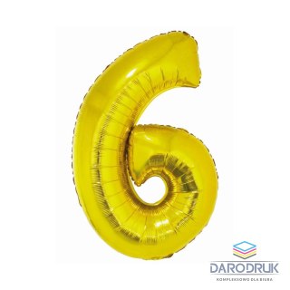 Godan Balon foliowy Smart cyfra 6 złota 76cm Godan (CH-SZL6)