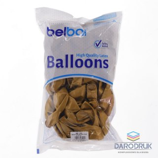 Partydeco Balon gumowy metalizowany 100 szt złoty metaliczny 12cal Partydeco (060)