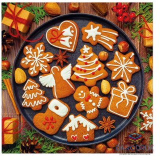 Paw Serwetki BN Gingerbread icing decorated mix nadruk bibuła [mm:] 330x330 Paw (TL233900)