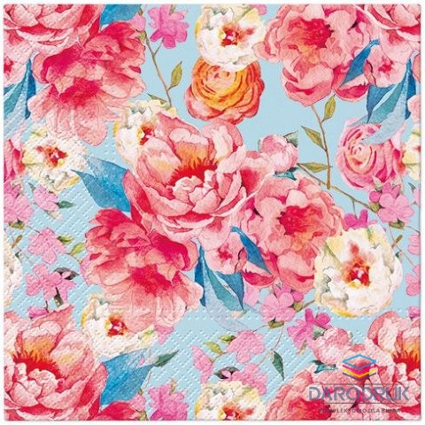 Paw Serwetki Lunch Rose Gloriette mix nadruk 100% celuloza [mm:] 330x330 Paw (SDL138300)