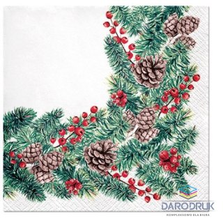 Paw Serwetki Lunch winter branches biała papier [mm:] 330x330 Paw (SDL017300)