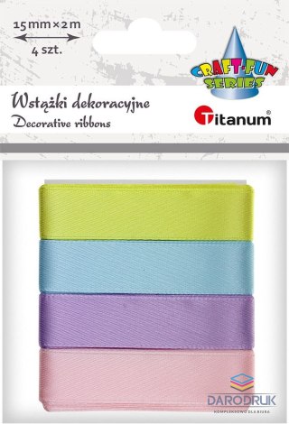 Titanum Wstążka Craft-Fun Series 4 kolory 15x2 [mm x m] mix Titanum (2324015-D)