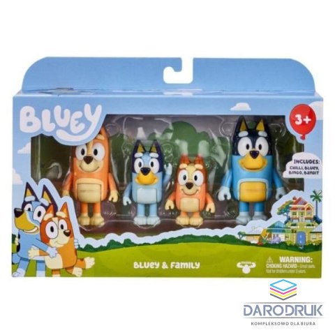 Tm Toys Figurka Bluey Blue 4Pak Rodzinka Tm Toys (BLU13009)