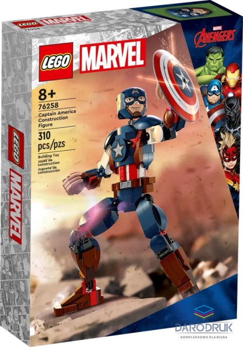 Lego Klocki konstrukcyjne Marvel Figurka Kapitana Ameryki do zbudowania Lego (76258)