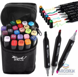 Marker specjalistyczny Touch w torbie, 24 szt. wkład mix okrągła/ścięta końcówka (789398)