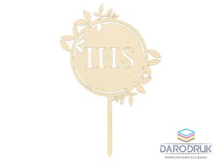 Partydeco Dekoracja na tort drewniany, Komunia IHS Partydeco (KPT56-100)