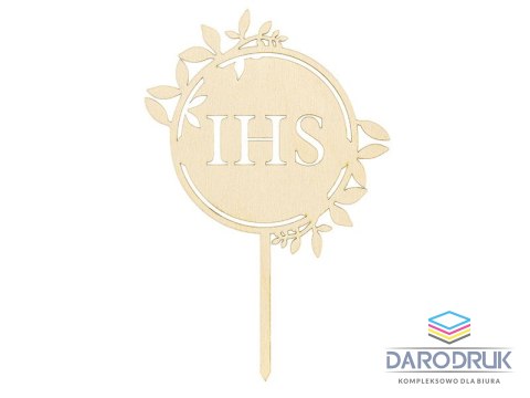 Partydeco Dekoracja na tort drewniany, Komunia IHS Partydeco (KPT56-100)