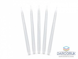 Partydeco Świeca Stożkowa matowy biały 1op/10szt biały [mm:] 240 Partydeco (SKMET-008)
