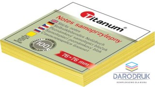 Titanum Notes samoprzylepny (karteczki) żółty 100k [mm:] 76x76 Titanum (S-2003)