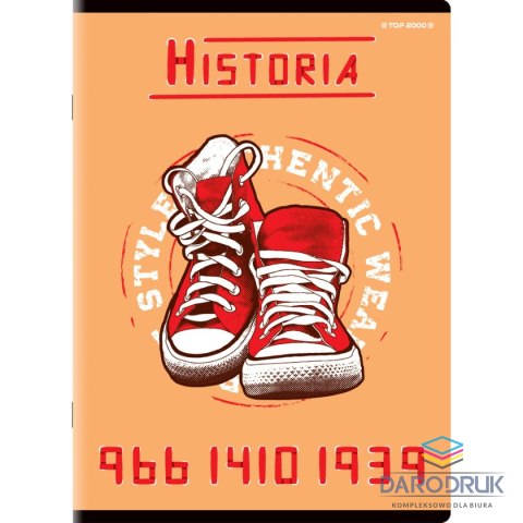 Top 2000 Brulion A5 tematyczny historia 80k. 70g krata Top 2000 (400132312)