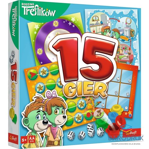 Trefl Gra planszowa Trefliki 15 GIER Rodzina Treflików Trefl (02823)