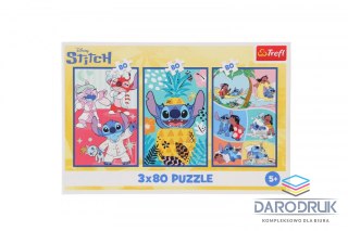 Trefl Puzzle Stitch Świat Stitcha 3x80 el. Trefl (34885)