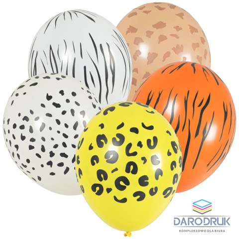 Arpex Balon gumowy z nadrukiem zwierzęcym (5 szt.) mix Arpex (KB1991)