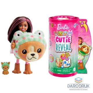 Barbie Lalka Cutie Reveal - Lalka Chelsea Piesek-Żaba + zwierzątko [mm:] 120 Barbie (HRK27)