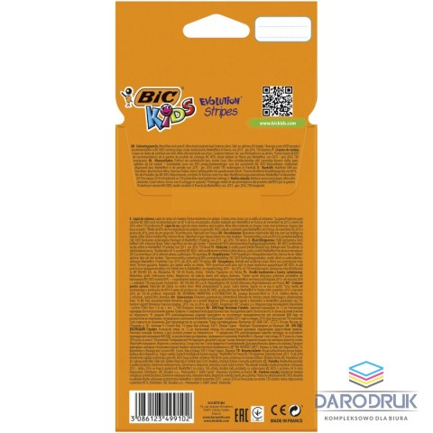 Bic Kredki ołówkowe Evolution Stripes 12 kol. Bic (950522)