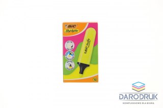 Bic Zakreślacz FLAT HIGHLIGHTER 12 szt 3086123742864 wkład żółty Bic (517962 neon żółty)