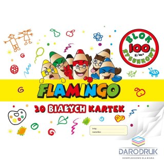 Flamingo Blok rysunkowy Flamingo biały A4 20 kartek 100g/m?