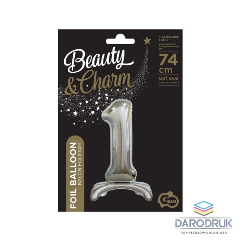 Godan Balon foliowy Beauty&Charm cyfra stojąca srebrna Godan (BC-ASS1)