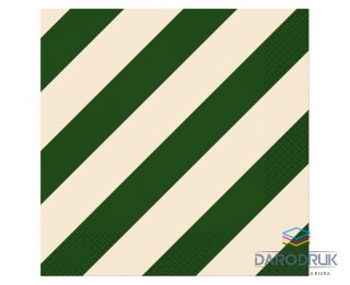 Godan Serwetki paski zielono beżowe zielony papier [mm:] 330x330 Godan (PG-SPA4)