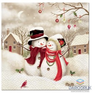 Paw Serwetki Lunch BN Snowy Family mix nadruk bibuła [mm:] 330x330 Paw (SDL098500)