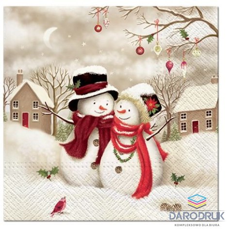 Paw Serwetki Lunch BN Snowy Family mix nadruk bibuła [mm:] 330x330 Paw (SDL098500)