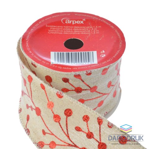 Arpex Taśma ozdobna świąteczna dekoracyjnax1,5 [mm x m] mix Arpex (BN0158)