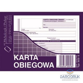 Michalczyk i Prokop Druk samokopiujący Karta Obiegowa Michalczyk i Prokop (503-5)