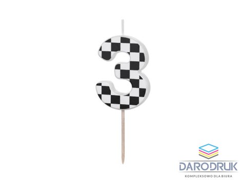 Partydeco Świeczka urodzinowa Cyferka 3, 5.5 cm, mix Partydeco (SCU7-3)