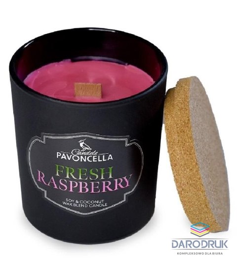 Pavoncella Świeczka ozdobna Classico Fresh Raspberry czarna 135 g Pavoncella (5905711530752)