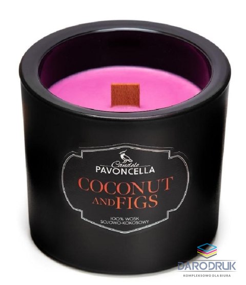 Pavoncella Świeczka ozdobna Coconut and Figs czarna 170g Pavoncella (5905711530417)