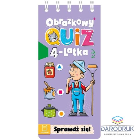 Aksjomat Książka dla dzieci Obrazkowy quiz 4-latka. Sprawdź się! Aksjomat