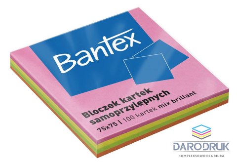Bantex Notes samoprzylepny (karteczki) mix 100k [mm:] 75x75 Bantex (400086389)
