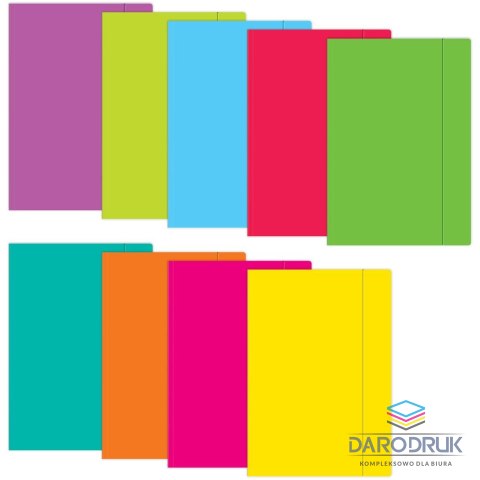 Interdruk Teczka kartonowa na gumkę A4+ mix 400g [mm:] 230x314 Interdruk (TEGUFLUO)