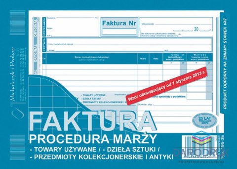 Michalczyk i Prokop Druk samokopiujący A5 Faktura procedura marży 80k. Michalczyk i Prokop (195-3E)