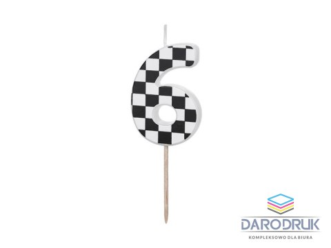 Partydeco Świeczka urodzinowa Cyferka 6, 5.5 cm, mix Partydeco (SCU7-6)