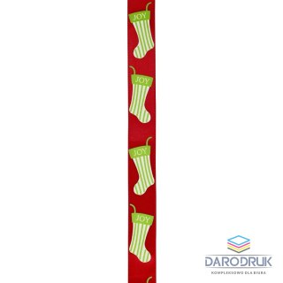 Titanum Wstążka Craft-Fun Series Xmas nadruk skarpety 15x3 [mm x m] czerwona Titanum (363076)