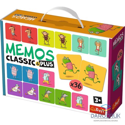 Trefl Gra pamięciowa Memos Classic & Plus, Ruch i dźwięk - zwierzaki Trefl (02271)