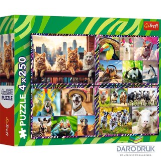 Trefl Puzzle zwierzaki 4x250 el. Trefl (13313)