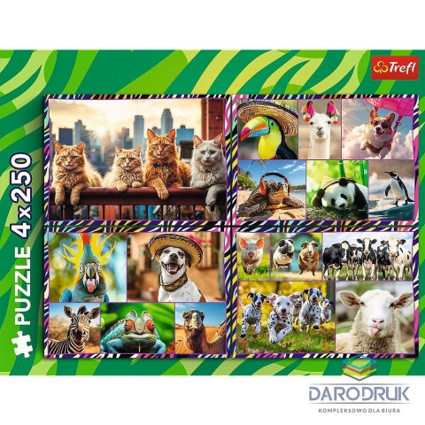 Trefl Puzzle zwierzaki 4x250 el. Trefl (13313)