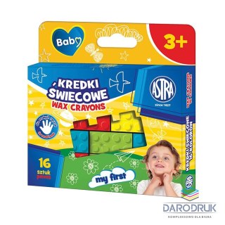 Astra Baby Kredki świecowe kształcie klocków 16 kol. Astra Baby (316023010)