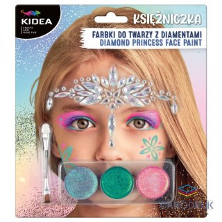 Kidea Farby do twarzy Zestaw Księzniczki z diamentem Kidea (FDTZKDKA)