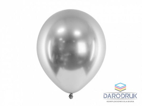 Partydeco Balon gumowy Glossy 10 szt. Srebrny 300mm Partydeco (CHB1-018-10)