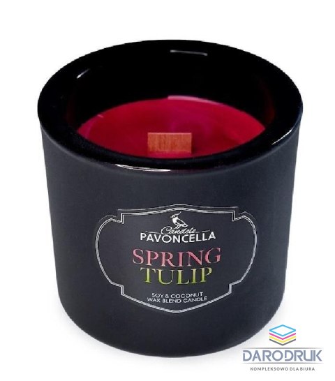 Pavoncella Świeczka ozdobna Classico Spring Tulip czarna 170g Pavoncella (5905711530981)