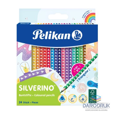 Pelikan Kredki ołówkowe Silverino 700665 24 kol. Pelikan (100401598)
