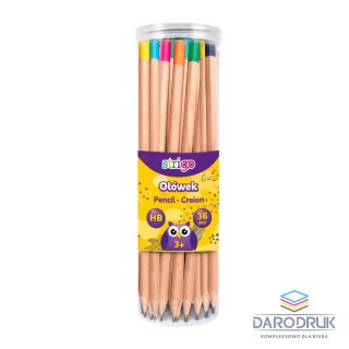 Strigo Ołówek drewniany z kol.wykończeniami HB HB Strigo (SSC285)