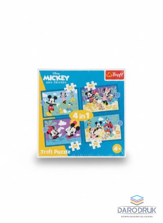 Trefl Puzzle Disney Mickey Zabawne zdarzenia Myszki Miki 4w1 el. Trefl (34669)