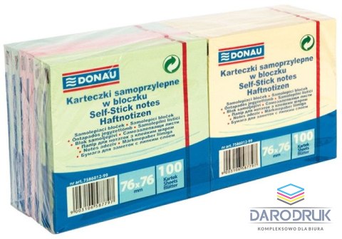 Donau Notes samoprzylepny (karteczki) mix 1200k [mm:] 76x76 Donau (7586012-99)