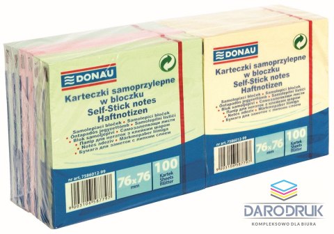 Donau Notes samoprzylepny (karteczki) mix 1200k [mm:] 76x76 Donau (7586012-99)