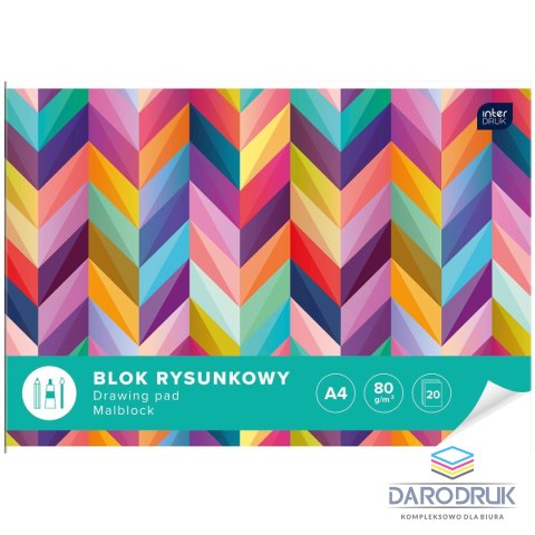 Interdruk Blok rysunkowy A4 biały 80g 20k [mm:] 210x297 Interdruk (BLR)