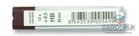 Koh-I-Noor Wkład do ołówka (grafit) Koh-I-Noor 0,5mm 12 szt. (4152)